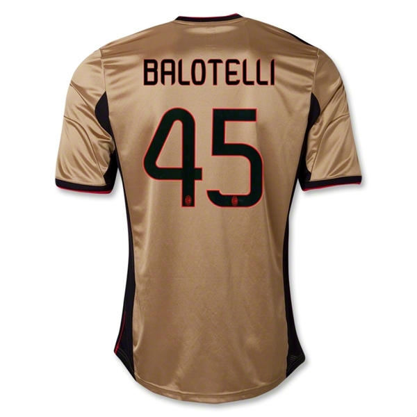 13-14 AC Milan #45 BALOTELLI Away Golden Jersey Shirt - Click Image to Close